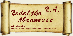 Nedeljko Abranović vizit kartica